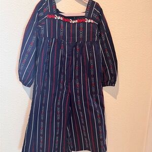 Janie and Jack Navy Jumpsuit with Red Embroidery size 5